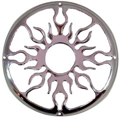 Car Audio Flame Polished Steel 12″ Universal Subwoofer Speaker Grill Cover
