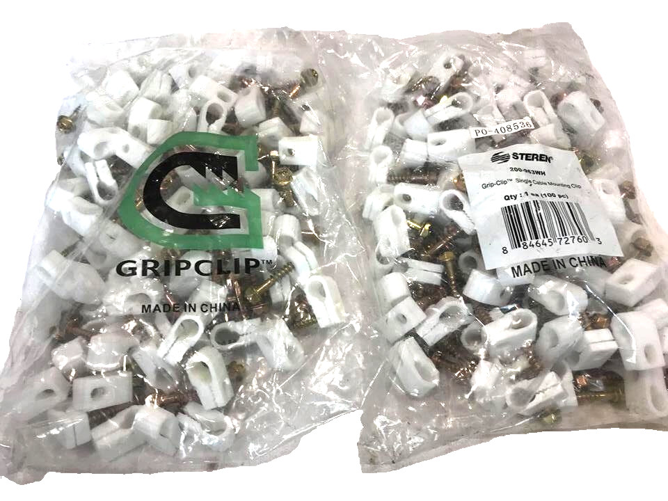 Steren 200-963WH(SINGLE SCREW CLIP) 2 BAGS TOTAL( Qty: 200) NEW.