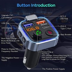 Bluetooth Car FM Transmitter MP3 Player Hands free Radio Adapter Kit USB Charger