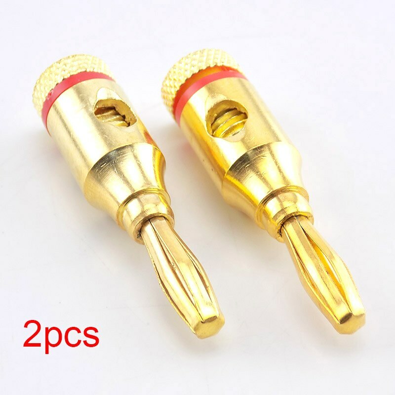 Gold Plated 4MM Banana Plug Musical Audio Speaker Cable Jack Amp HiFi Connectors