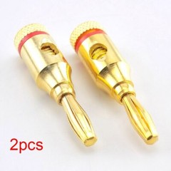 Gold Plated 4MM Banana Plug Musical Audio Speaker Cable Jack Amp HiFi Connectors