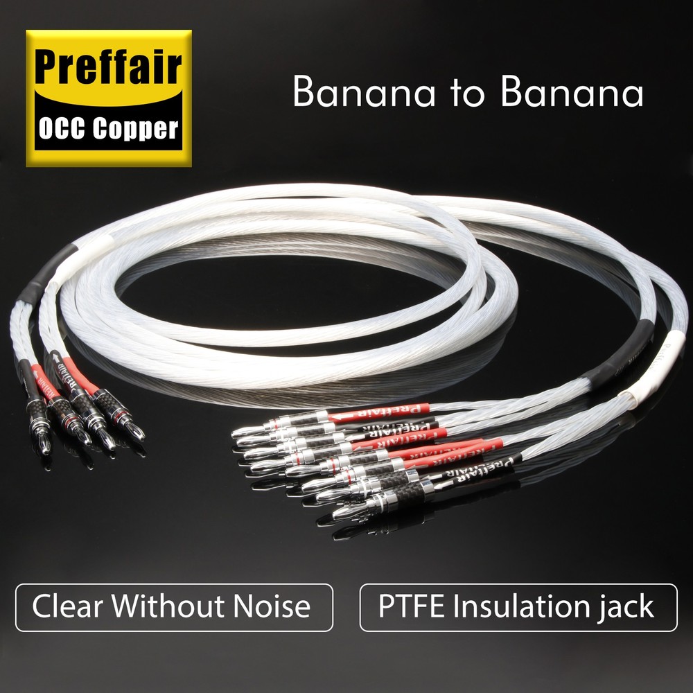 Preffair Professional Grade OCC Copper 25AWG Banana Cable 8mmOD Silent Operation