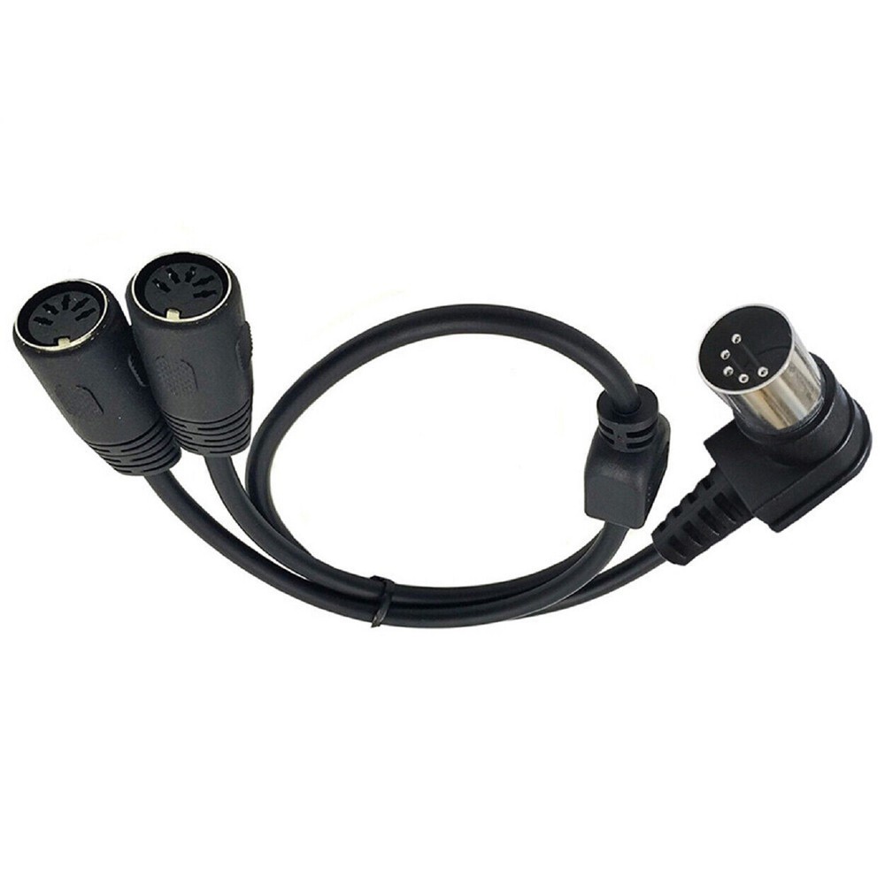 50cm/19in 5 Pin Din Male to 2x 5 Pin Din Female Audio Adapter Y Splitter Cable
