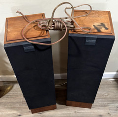 Vintage Set of Two Altec Lansing 508 Speakers TALL HEAVY Woodgrain 41″ AWESOME