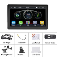 7″ Portable Car Stereo Radio Wireless Apple CarPlay Android Auto Touch Screen