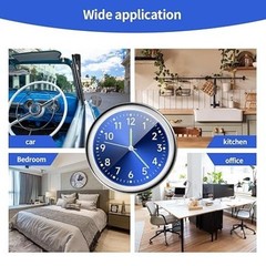 Mini Car Clock Stick on Dashboard Color: Black, WhiteItem Package Quantity: 2