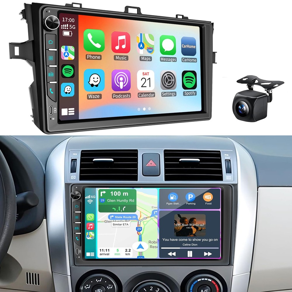 Wireleess Carplay For Toyota Corolla 2009-2013 Car Stereo Radio GPS Navi +Camera
