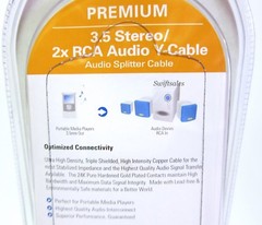 BAFO Premium 24K Gold Plated 3.5mm To RCA Stereo Audio Y-Splitter Cable 6′ 6FT