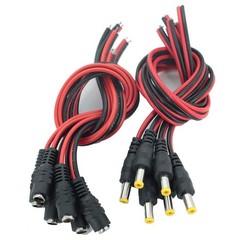 5~50Pcs DC Pigtail Power Cords Male Female Barrel Plugs Connectors 5.5mm x 2.1mm