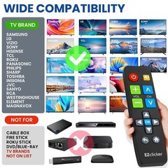 Big Button TV Remote for Seniors Universal Compatibility Easy to Use Black