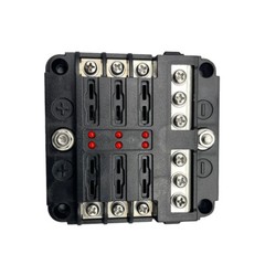 For 12V 24V 6-Way Auto Blade Fuse Holder Box Block with LED Indicator Car Marine