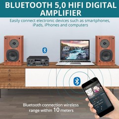 Home Audio Amplifier Bluetooth 5.0 Stereo Receiver Max 450W Power Amplifier AK55