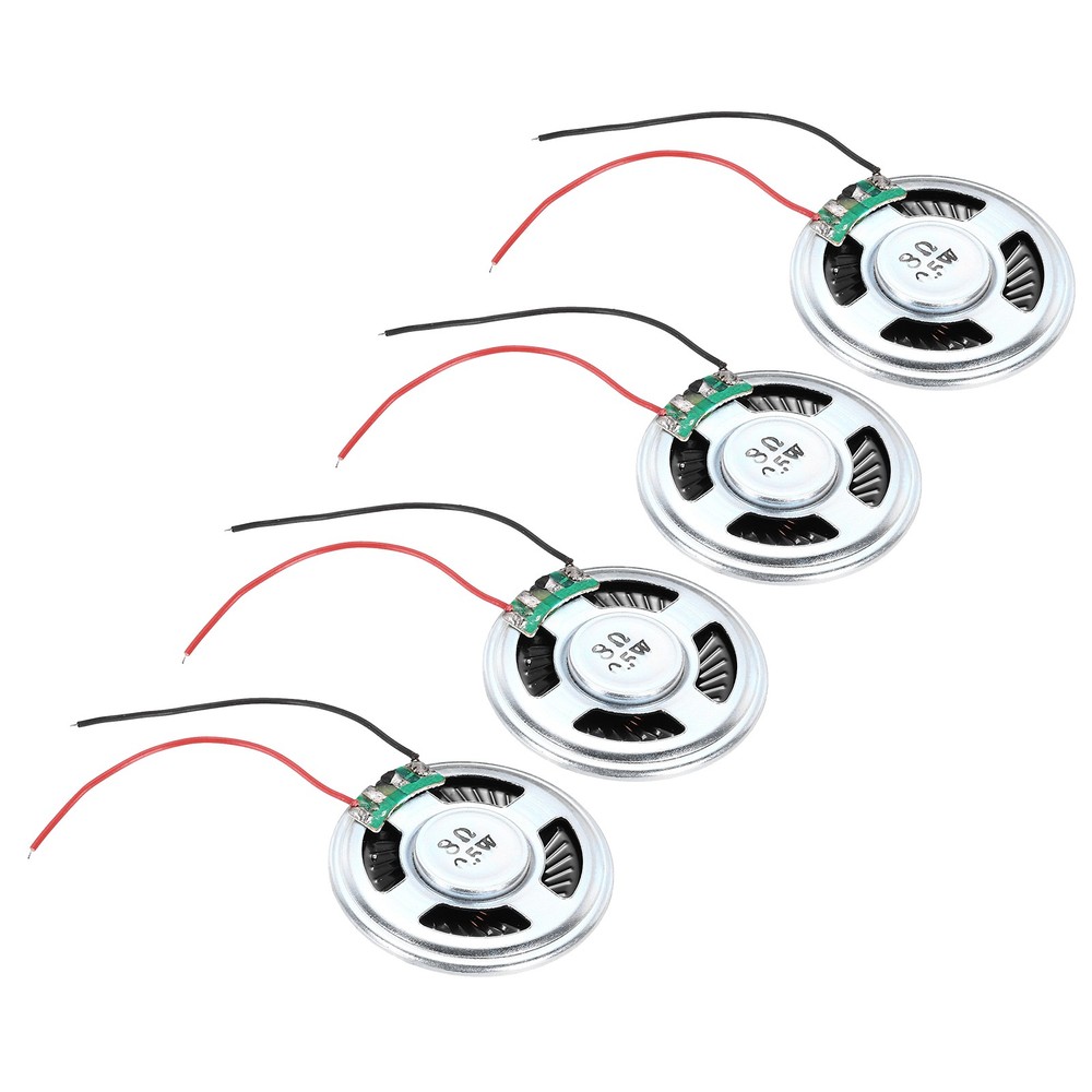 4PACK 0.5W 8 Ohm Small Speakers Metal Shell Round Internal Micro Magnet Speaker