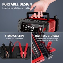 20-Amp Smart Car Battery Charger,12V/20A 24V/10A.Lithium,Lifepo4,Lead-Acid AGM