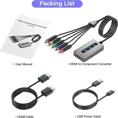 High-Definition HDMI to Component Converter with Integrated Cables & Scaler