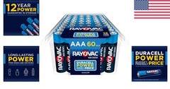 High Energy AAA Batteries 60 Pack Alkaline Triple A Batteries for Household Use