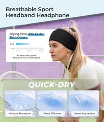 Mesh Black Bluetooth 5.4 Sleep Headphones Wireless Headband Sports Gadgets