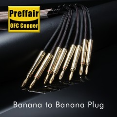 12AWG OFC HiFi Audio Speaker Cable Wire 24K Gold Plated Banana to Y Spade Plug