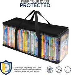 Stock Your Home DVD Storage Bags (Set of 4) Media Organizer Bag for DVDs, CDs,