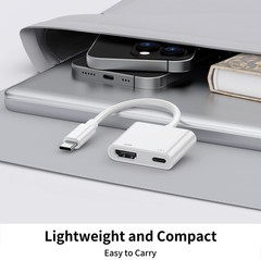 USB C to HDMI Adapter for iPhone 17/16/15 to TV, Type C Digital AV HDMI Adapt…