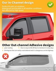 in-Channel Incredibly Durable Rain Guards for GMC Sierra 2500HD/3500HD 2020-2026