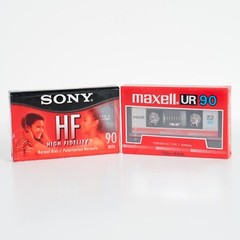 Sony HF 90 and Maxell UR 90 Cassette Tapes Blank Sealed