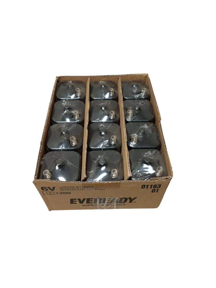Lot Of 12 Eveready (1209) Lantern 6 Volt Battery Heavy Duty Spring Top – Sealed!