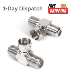Darlingao 2 Pack Coaxial Cable Splitter 2 in 1 Out F Type RG6