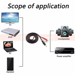3.5mm Male to 2 RCA Y Cable 6ft 10ft 12ft 15ft 25ft Aux Audio Android 3.5mm-2RCA