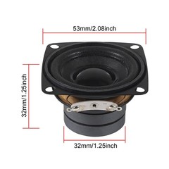 2PCS 2″ 8Ohm 10W DIY Small Full Range Audio Speaker Stereo Woofer Loudspeaker…