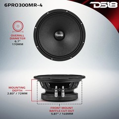 DS18 6.5″ Mid-Range Professional Loudspeaker 150W RMS 300W Max 4 Ohm 6PRO300MR-4
