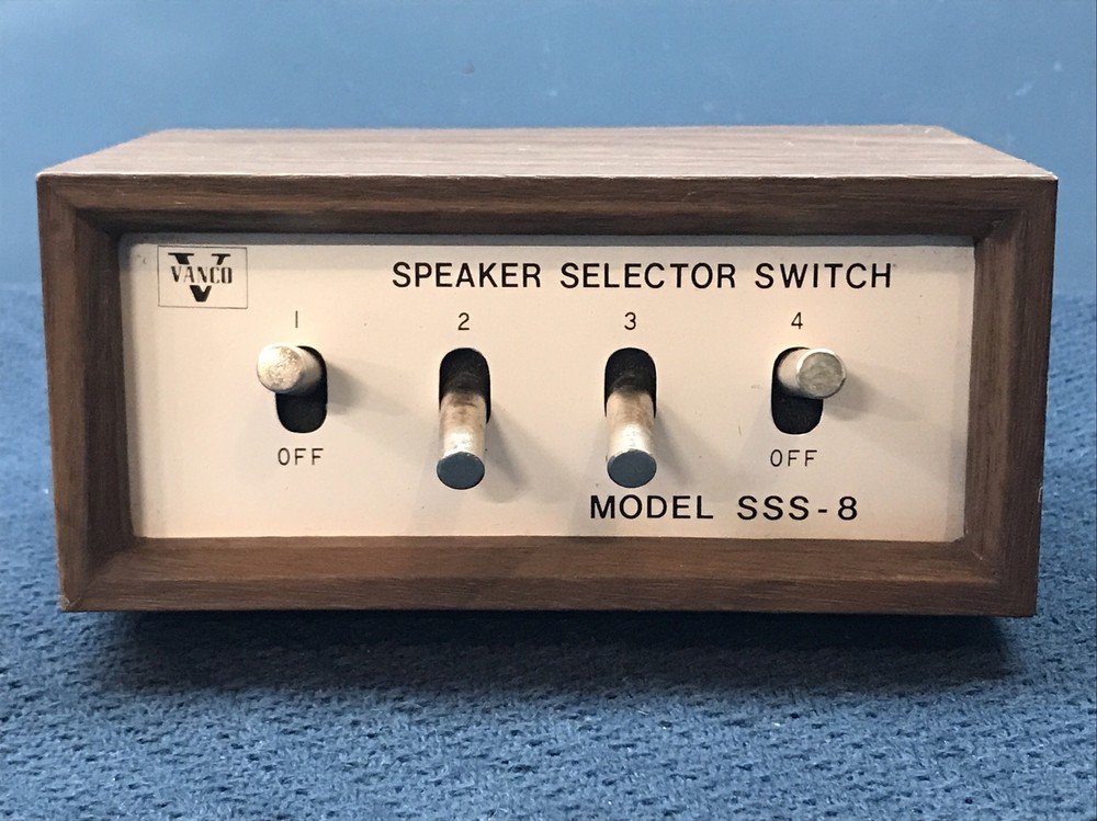 Vanco SSS-8 Speaker Selector Switch Wood Cabinet