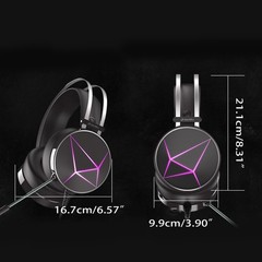 RGB Gaming Headphone Wired Headset for PC Phone Laptop USB Mic Headphone Plugs