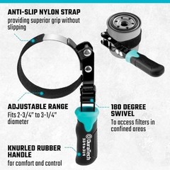 Anti-Slip Small Swivel Oil Filter Wrench, Oil Filter Removal Tool Fits Filters 2