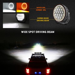 Pair 9inch Round LED Spot Flood Work Driving Lights DRL Fog Lamp 4×4 SUV Offroad
