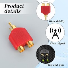 4PCS RCA Y Splitter 1 Male To 2 Female AV Audio Video Cable Adapter