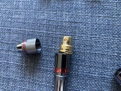 4 PAIRS 24K GOLD PLATED SCREW LOCK BANANA PLUG AUDIO SOLDERLESS 8 TOTAL