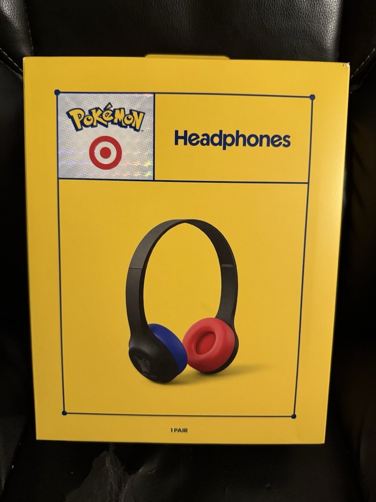 Pokemon x Target Headphones Black Blue Red USB-C 3.5mm Built-in Mic On-Ear