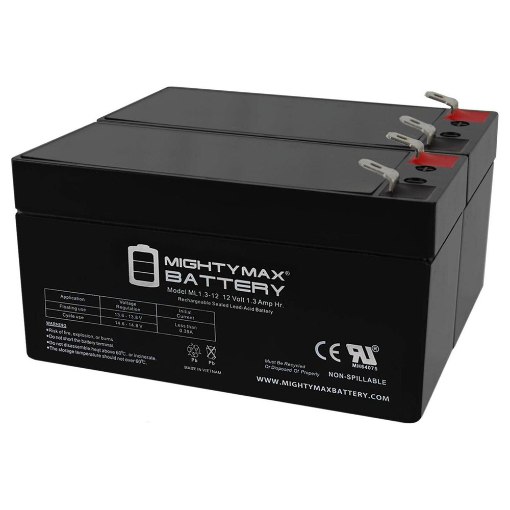Mighty Max 2 Pack – Replacement Battery for Power Patrol SLA1005 12V 1.3Ah
