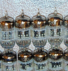 NOS MATCH QUAD *D* GETTERS 5 STAR 6201 ECC81 12AT7 3 MICA TUBES USA MADE 1950’S