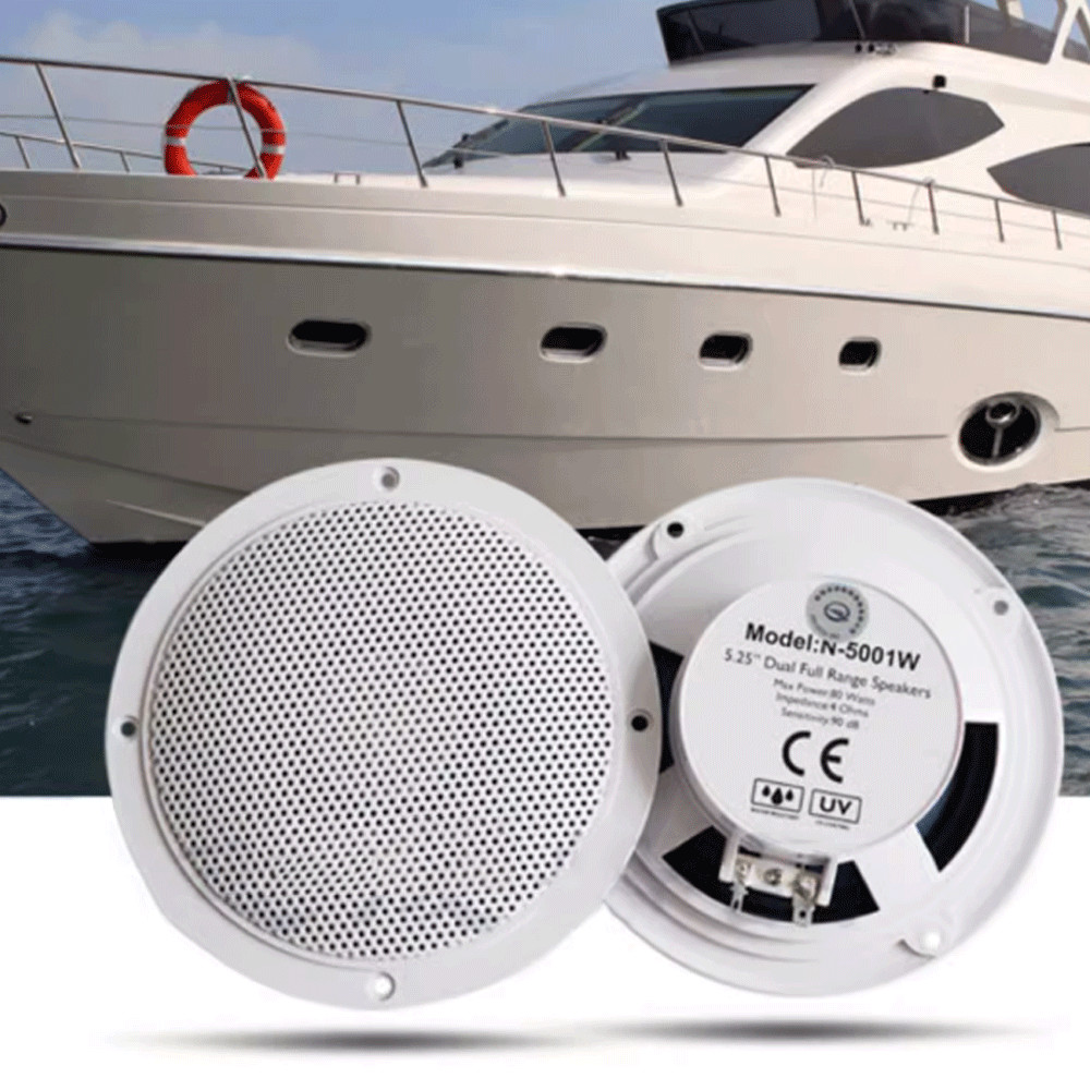 2×5.25″ Marine Boat Car RV Golf Cart Speakers Waterproof Ceiling/In Wall Speaker