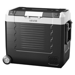 VEVOR Car Refrigerator 58 QT Compressor Electric Cooler with Wheels & Dual Zone