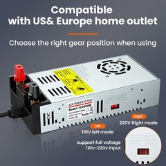 Upgraded 110V to 12V Converter ,New Version with On/Off Switch, AC to DC Power S