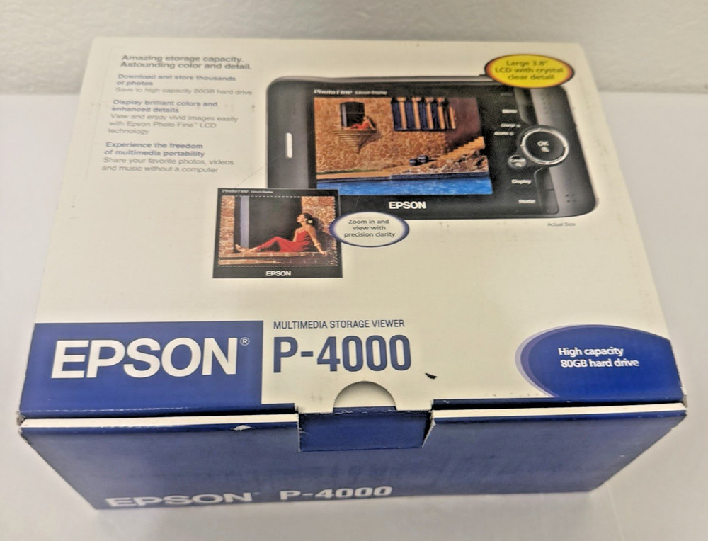 Epson P4000 Multimedia Storage Viewer – 80GB Hard Drive – Stand & Extra Battery