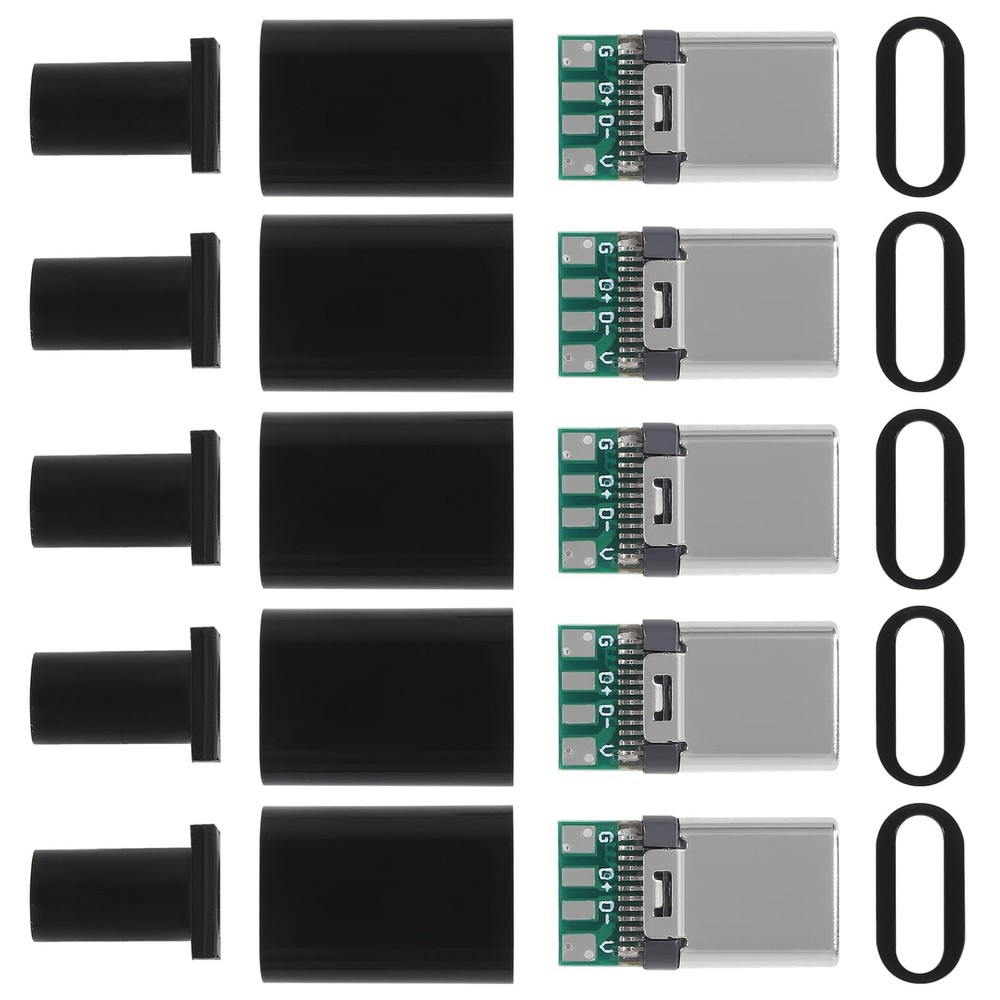 5 Pack USB C Connector – USB 3.1 Male Plug Port Type C Connector for Cable Re…