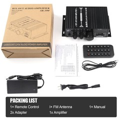 2 Channel 800W bluetooth Mini HIFI Power Amplifier Audio Stereo Amp Home Car FM
