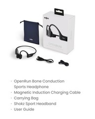 SHOKZ OpenRun Bone Conduction Open-Ear Standard Size+Magnetic Charging, Black