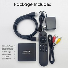 4K Ultra-HD Media Player for USB/HDD Drives SD Cards Plays HEVC HDMI AV MP3/JPG
