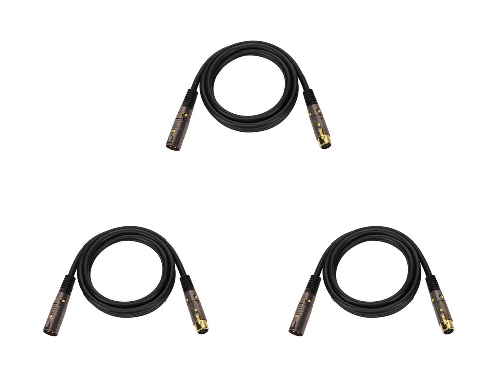Monoprice 4752 Premier Series XLR 10′ Male to XLR Female 16AWG Cable (3-Pack)