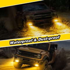 2x 5″ LED Pods Light Bar Amber Yellow Fog Lamp Offroad Driving Truck ATV SUV 4WD